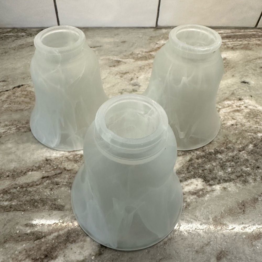 Set Of 3 Frosted Ceiling Fan Globes Or Light Cover Shades